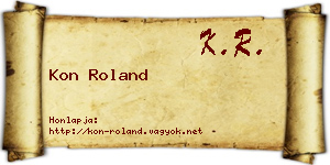 Kon Roland névjegykártya